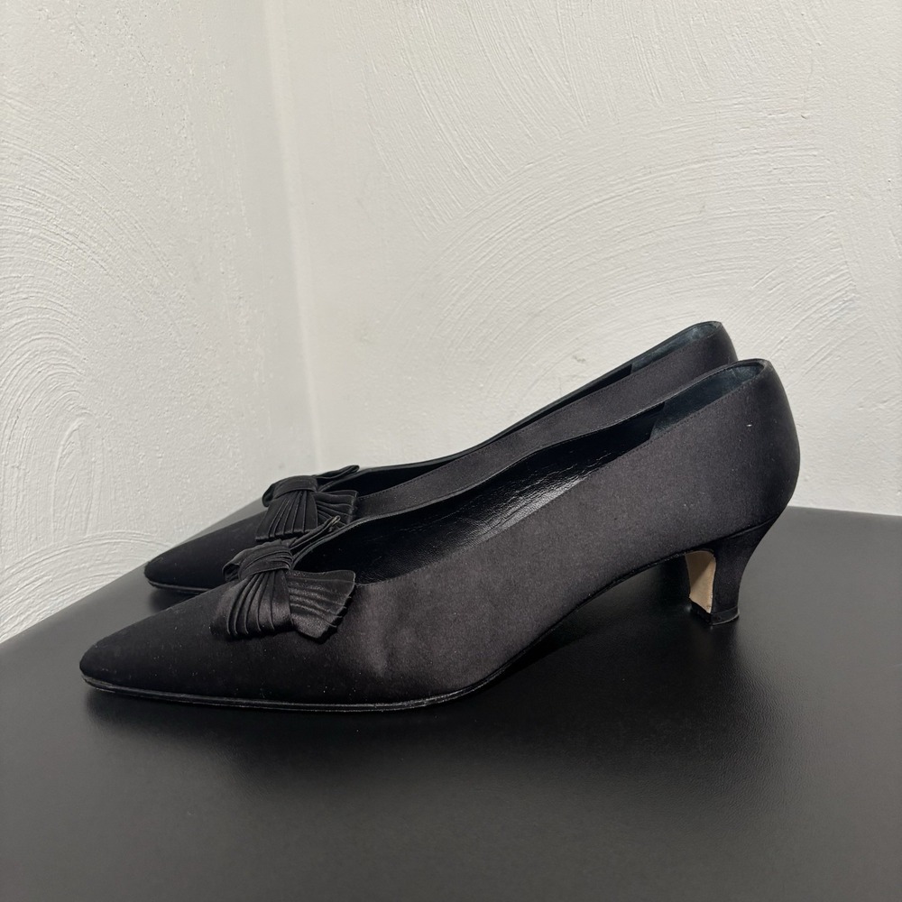 Wilkes Bashford Silvia Florentina Women's Pumps Black Heels Sz 9.5 Made in Italy